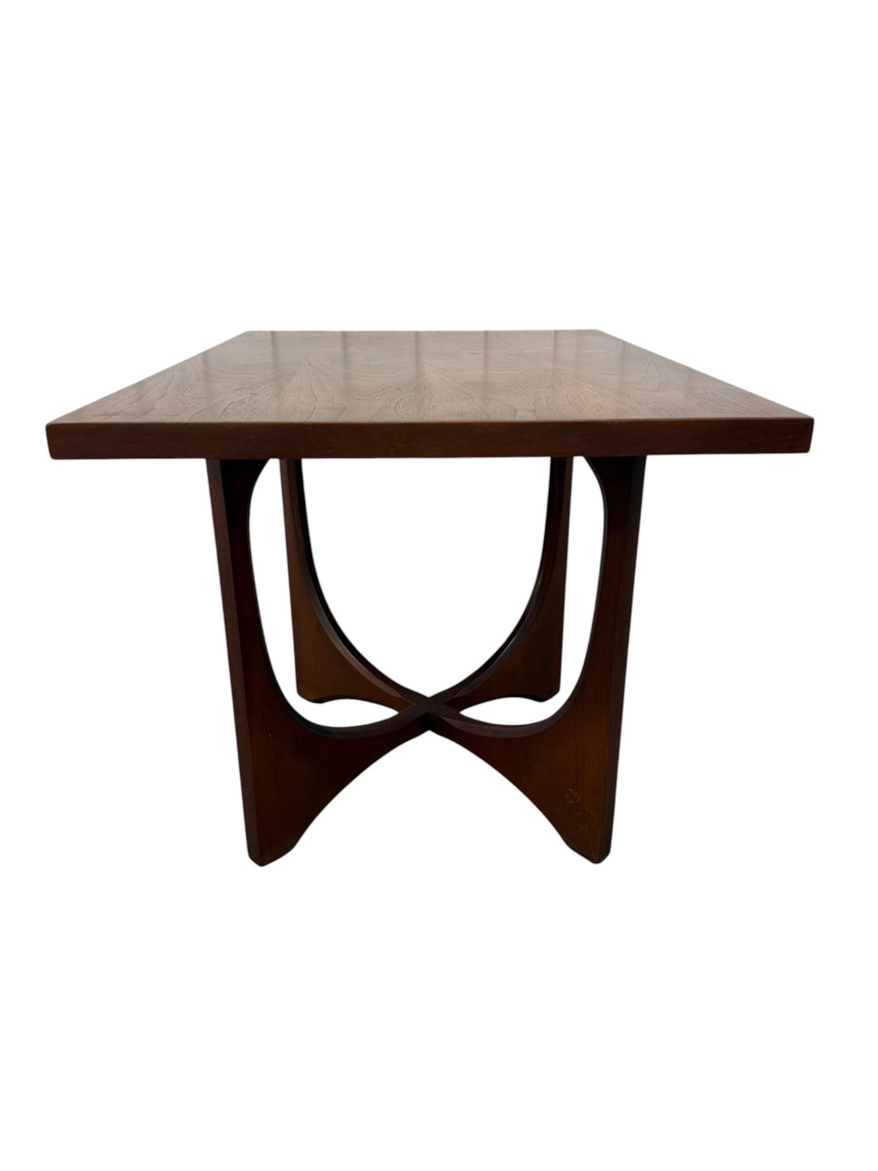 Mid-Century Modern Broyhill Brasilia Square Walnut Side Tables - Set of 2 - Image 8