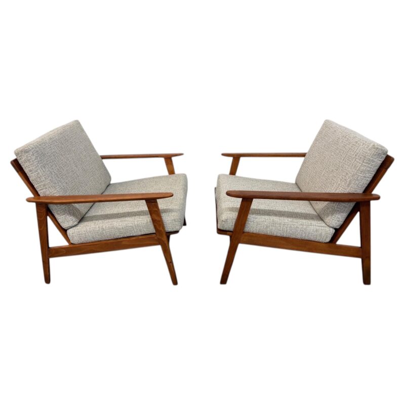 Mid-Century Modern Walnut Arm Chairs – Refinished & Reupholstered!