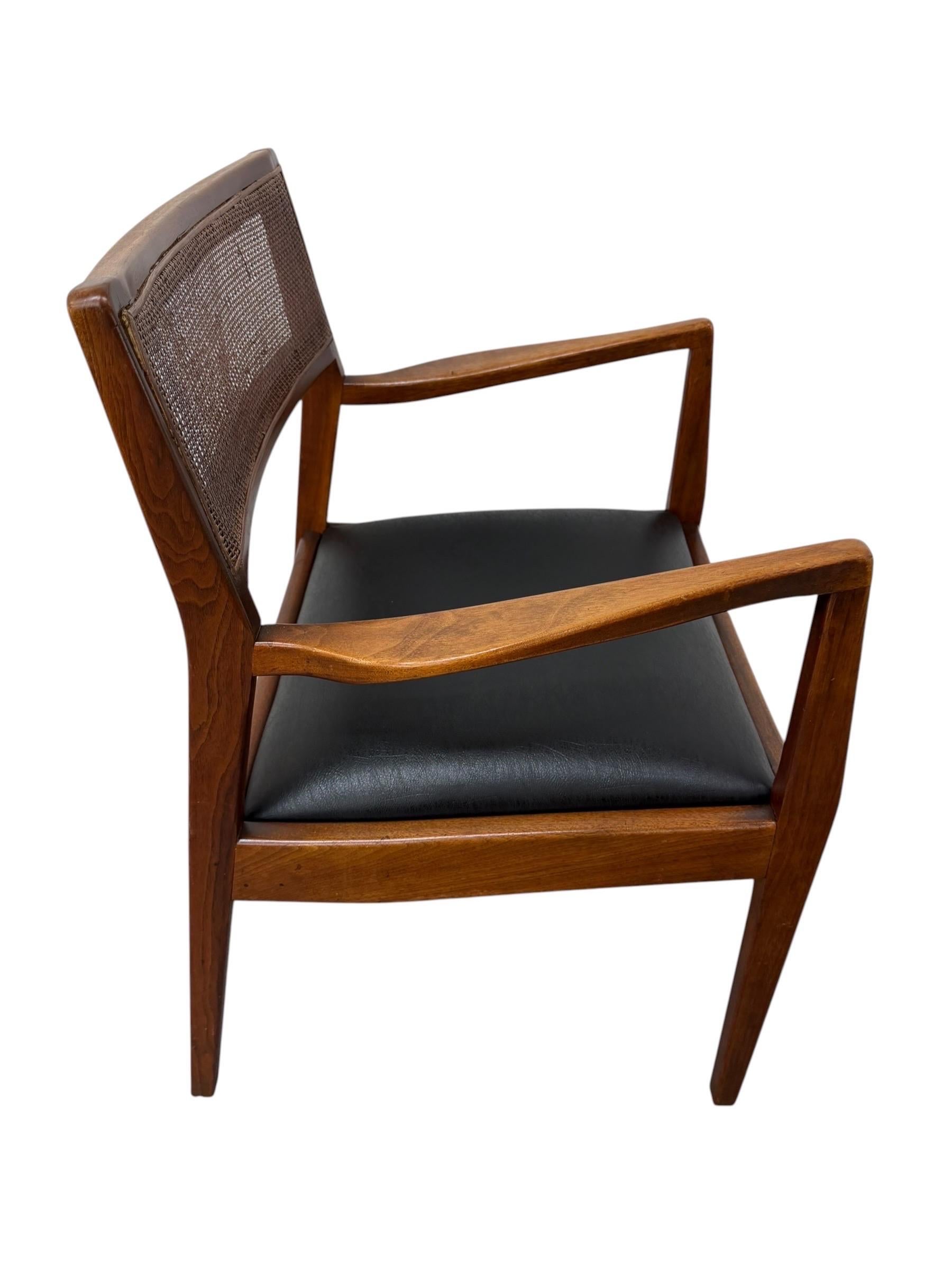 Mid-Century Modern Jens Risom "Playboy" Walnut & Cane Dining Chairs - Set of 6 - Image 3