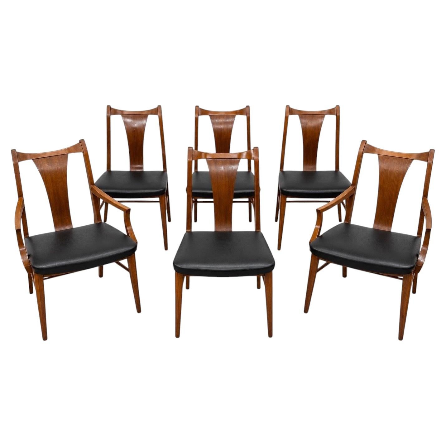 Mid-Century Modern Walnut Dining Chairs - Set of 6