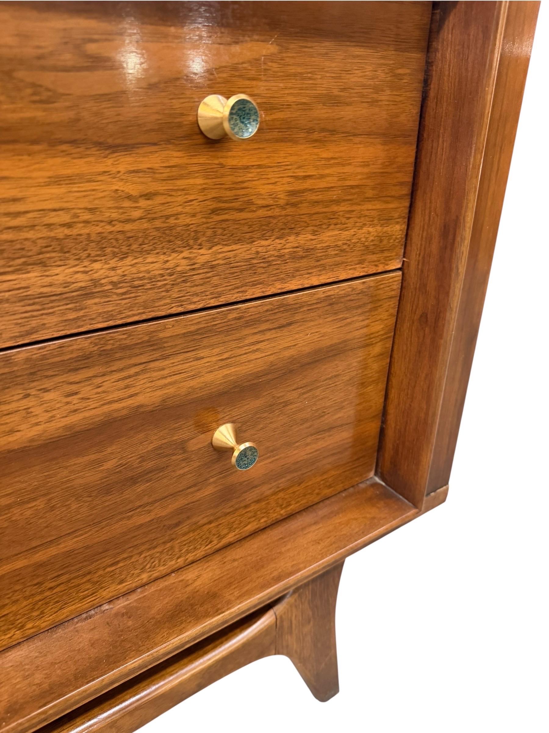 Mid-Century Modern Kent Coffey Insignia Walnut High Chest - Image 8