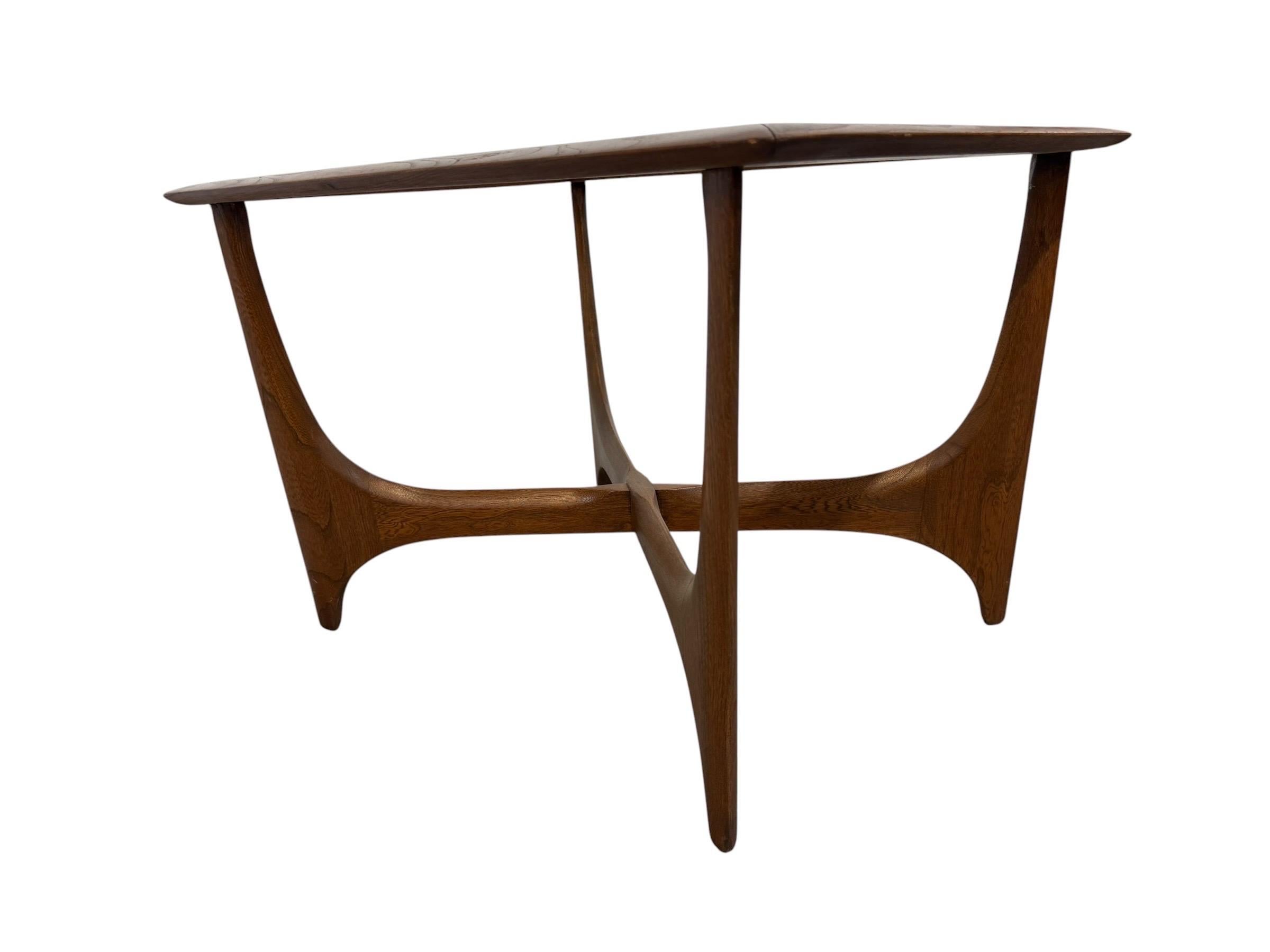 Mid-Century Modern Lane "Silhouette" Walnut Glass Top Side Tables - Set of 2 - Image 7