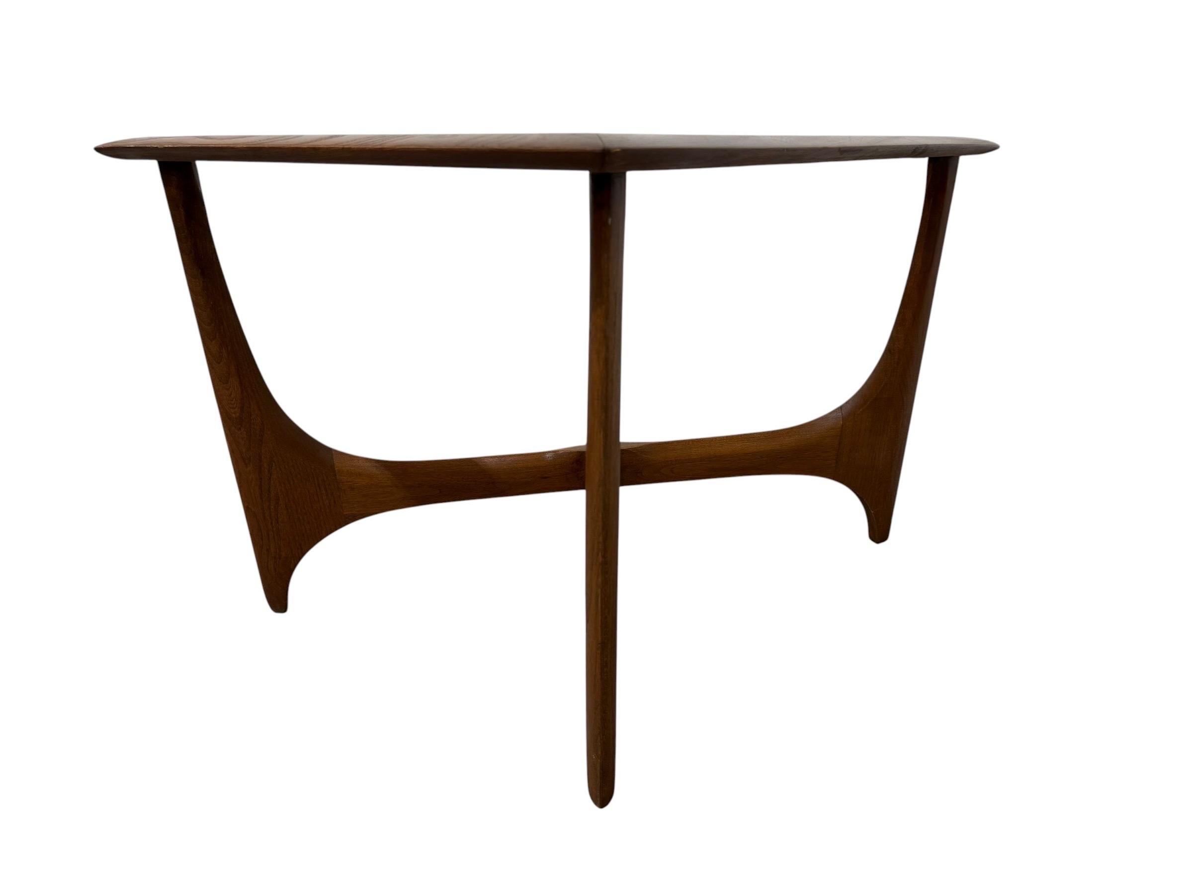 Mid-Century Modern Lane "Silhouette" Walnut Glass Top Side Tables - Set of 2 - Image 8