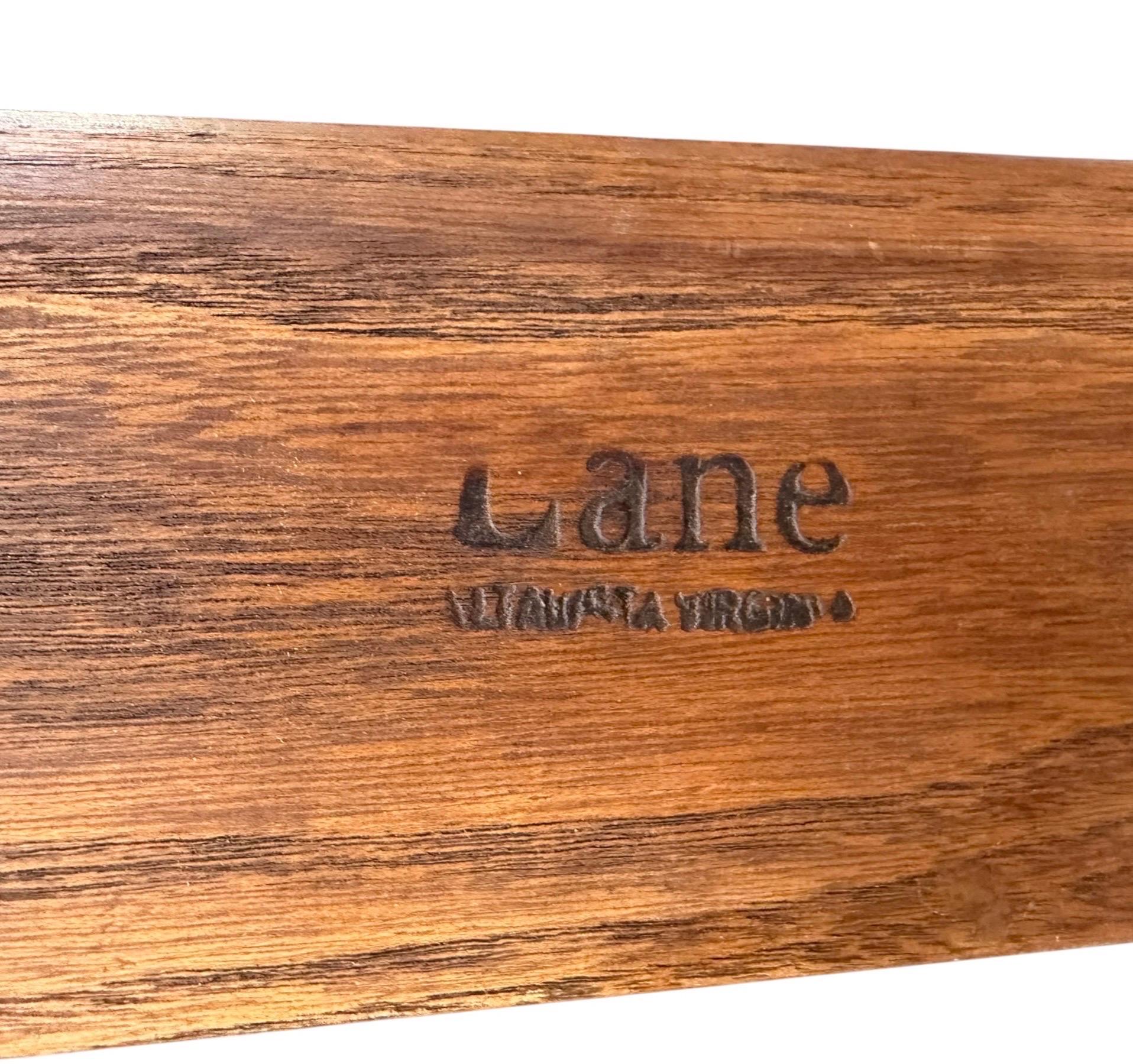 Mid-Century Modern Lane "Silhouette" Walnut Glass Top Side Tables - Set of 2 - Image 9