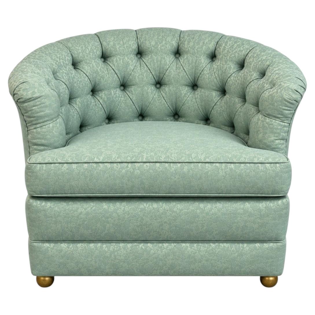 Mid-Century Modern Tufted Barrel Back Club Chair
