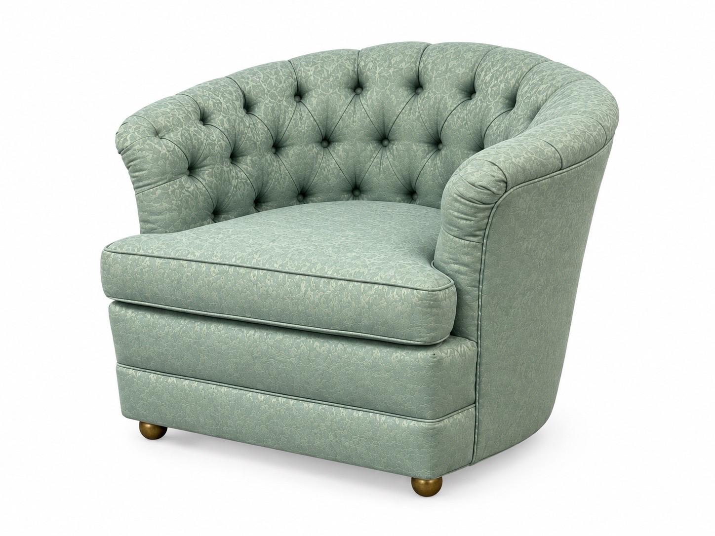 Mid-Century Modern Tufted Barrel Back Club Chair - Image 3