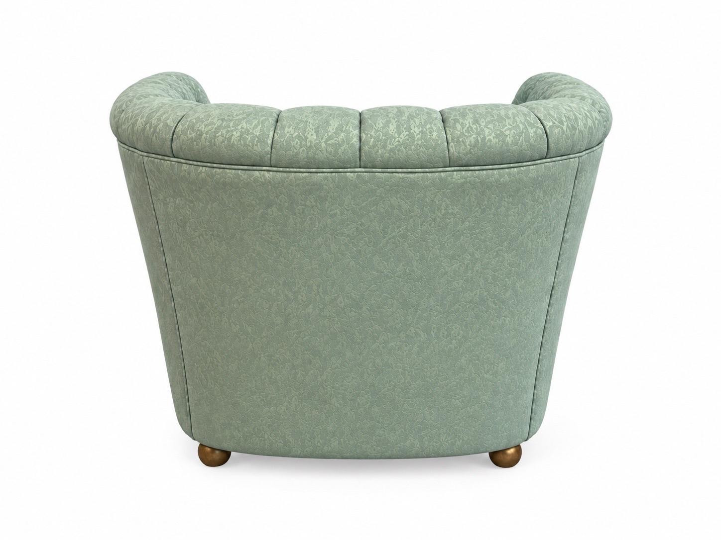 Mid-Century Modern Tufted Barrel Back Club Chair - Image 4