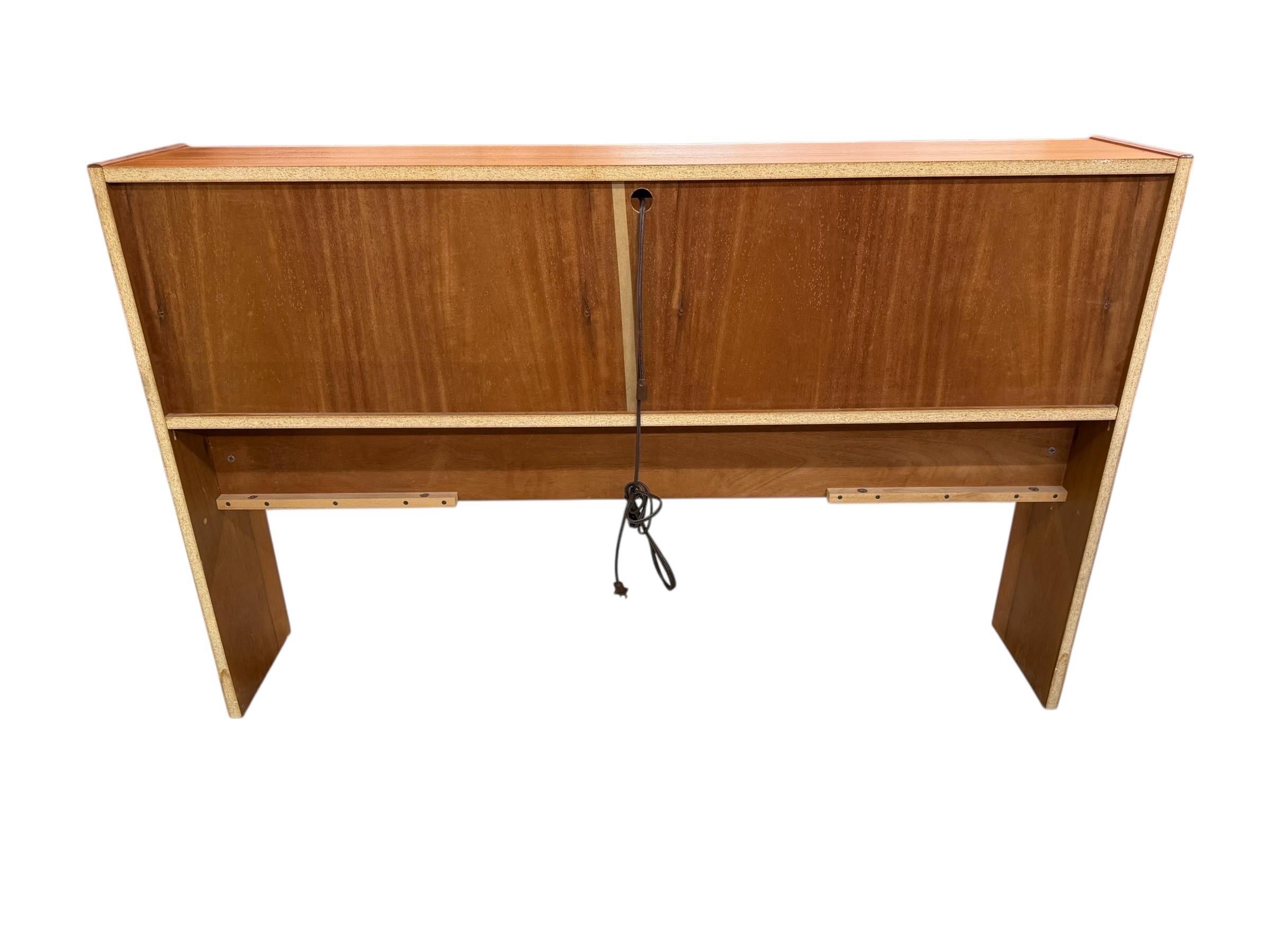 Vintage Danish Modern Queen Size Teak Headboard - Image 6