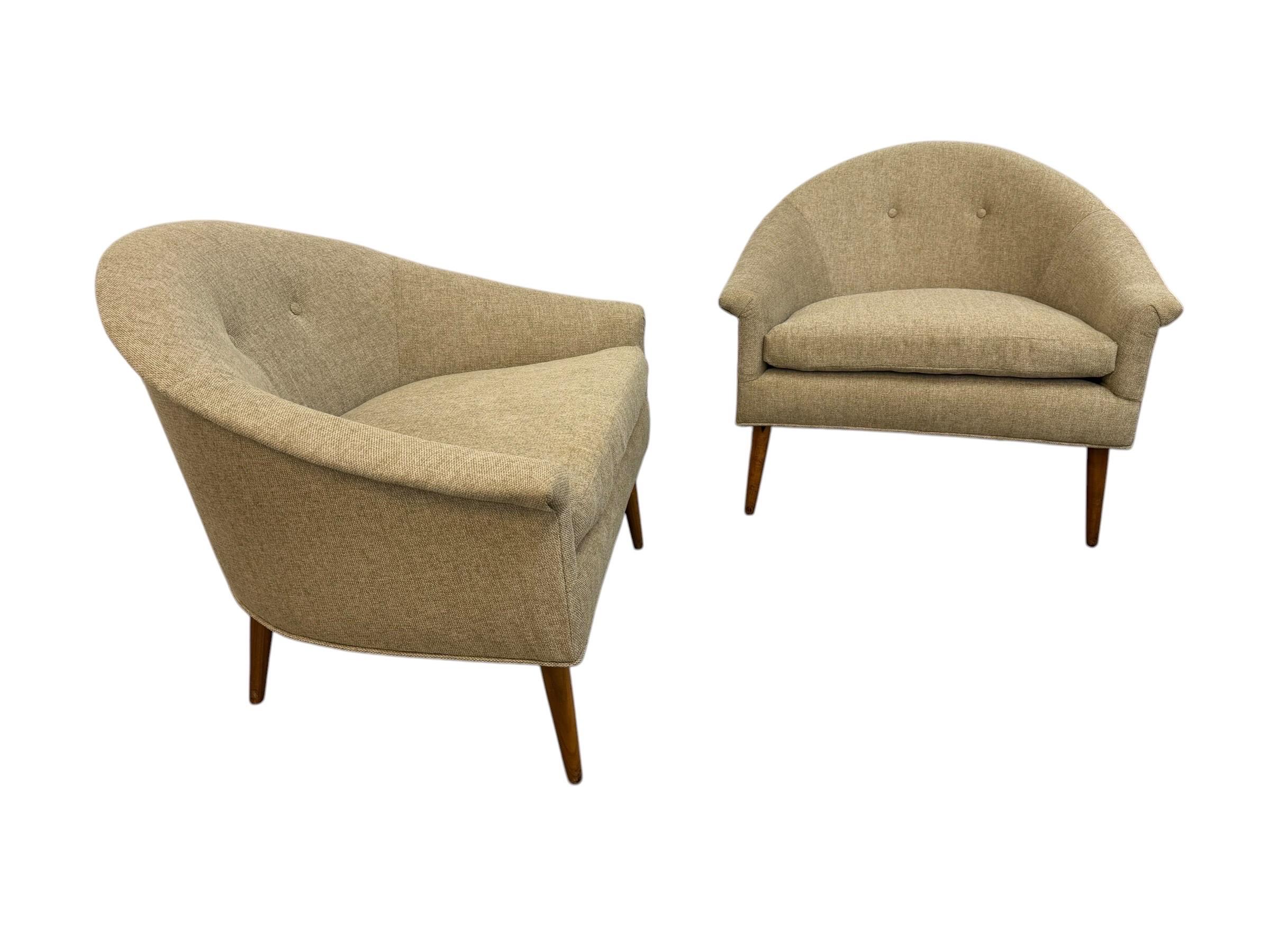 Mid-Century Modern McCobb Style Barrel Arm Chairs - Reupholstered - Set of 2 - Image 2