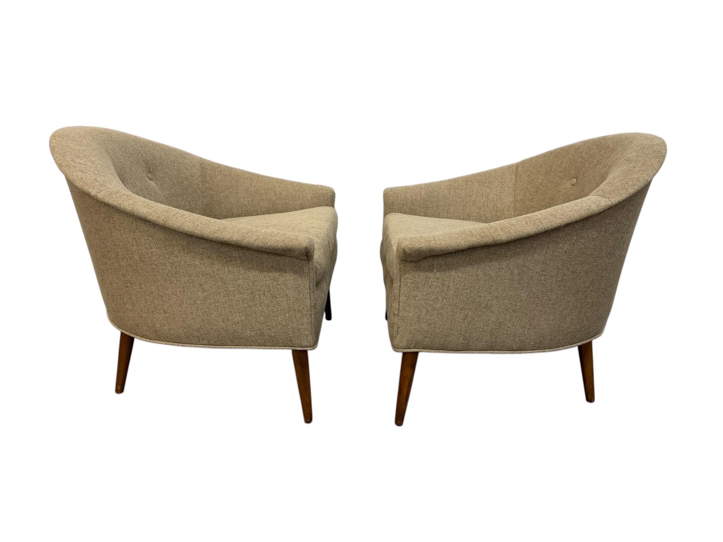 Mid-Century Modern McCobb Style Barrel Arm Chairs - Reupholstered - Set of 2 - Image 4