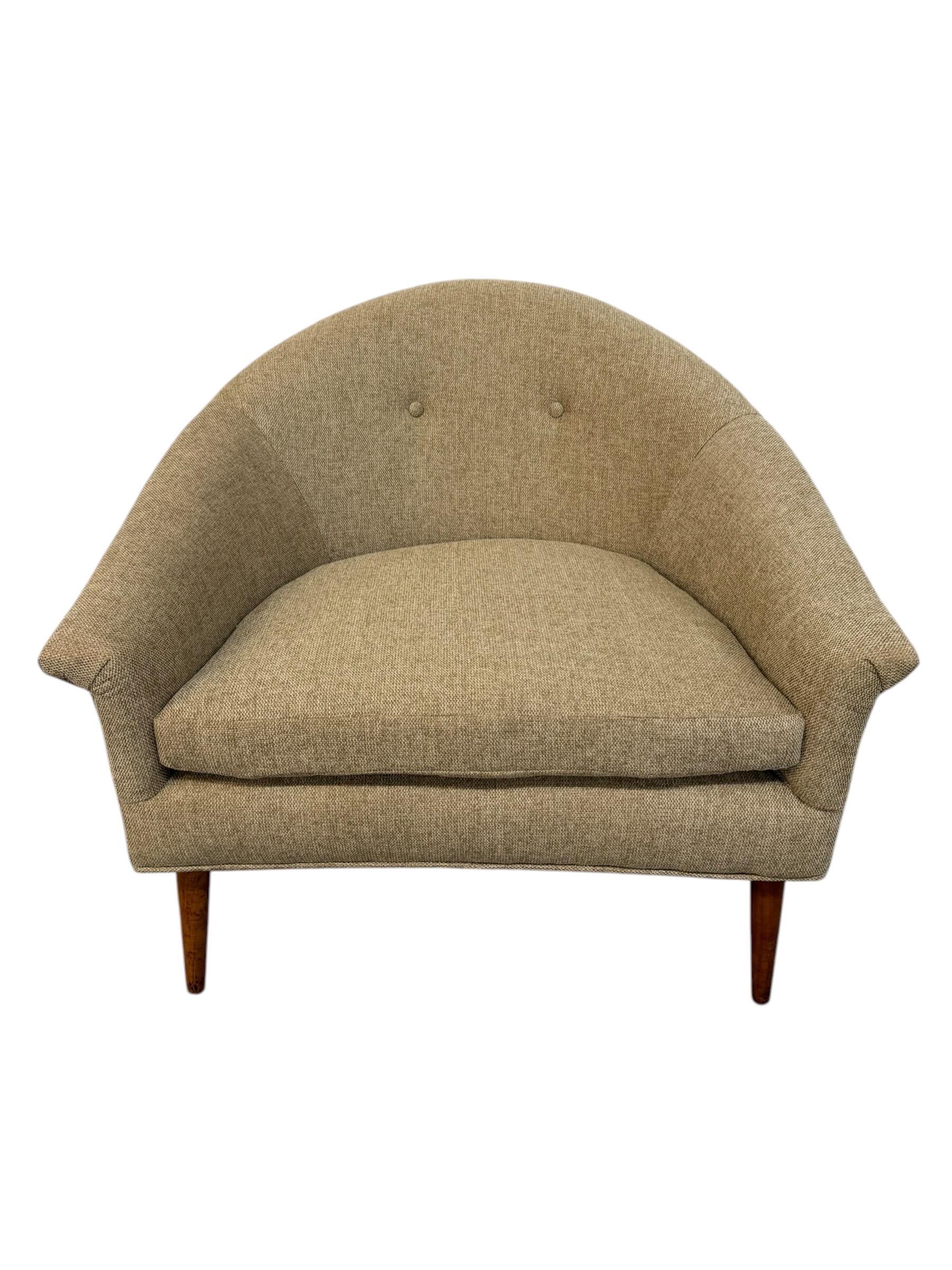 Mid-Century Modern McCobb Style Barrel Arm Chairs - Reupholstered - Set of 2 - Image 5