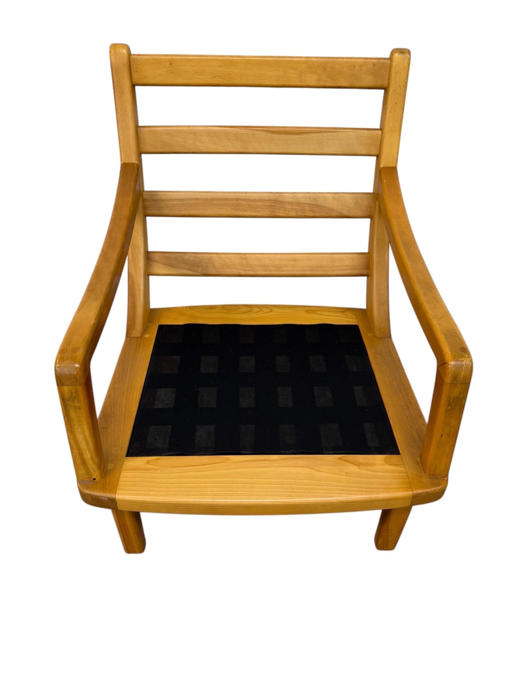 Vintage Heywood Wakefield Style Solid Wood Lounge Chair - Reupholstered! - Image 7