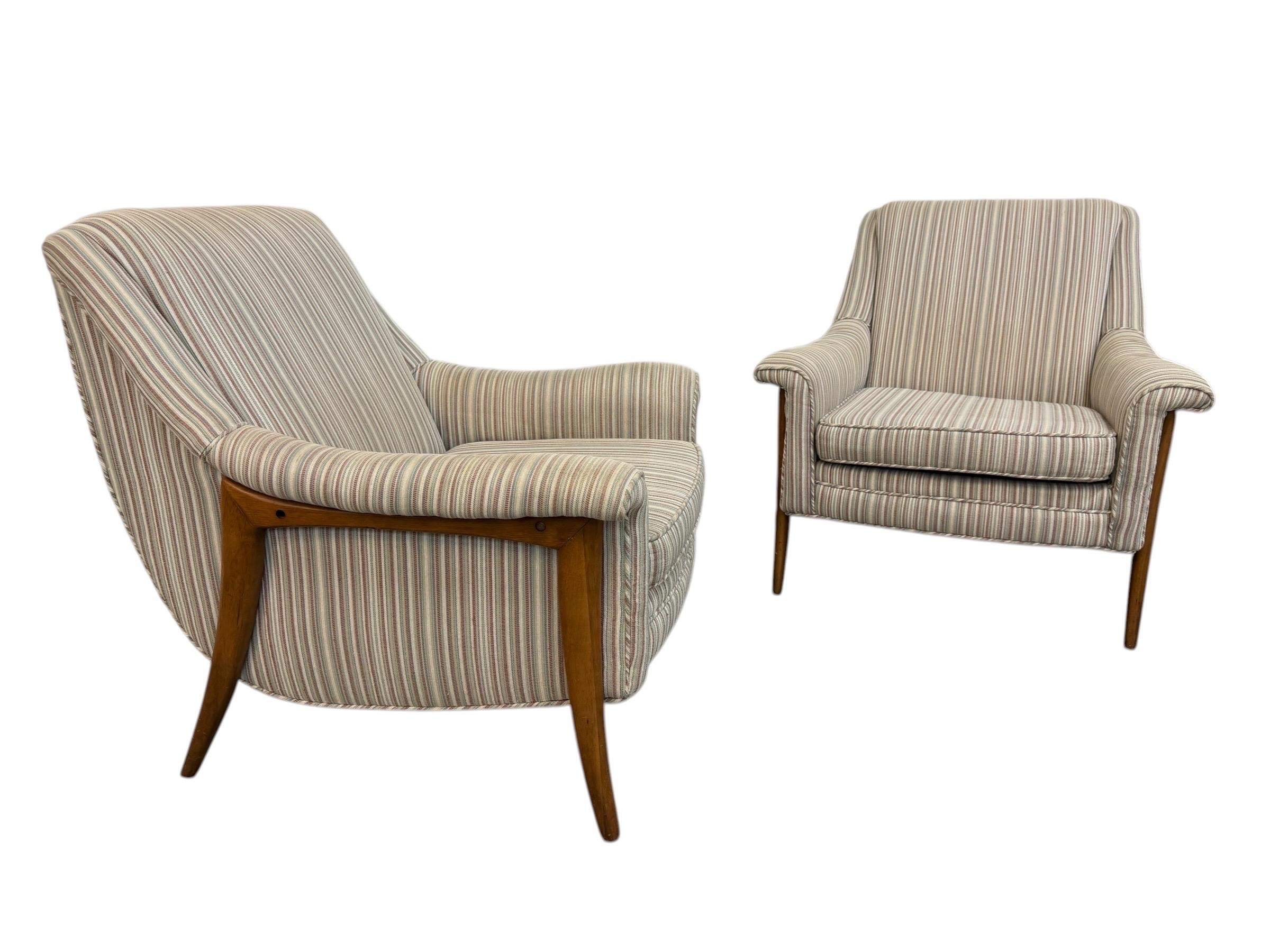 Mid-Century Modern Kroehler Avant Walnut Upholstered Arm Chairs - Set of 2 - Image 2