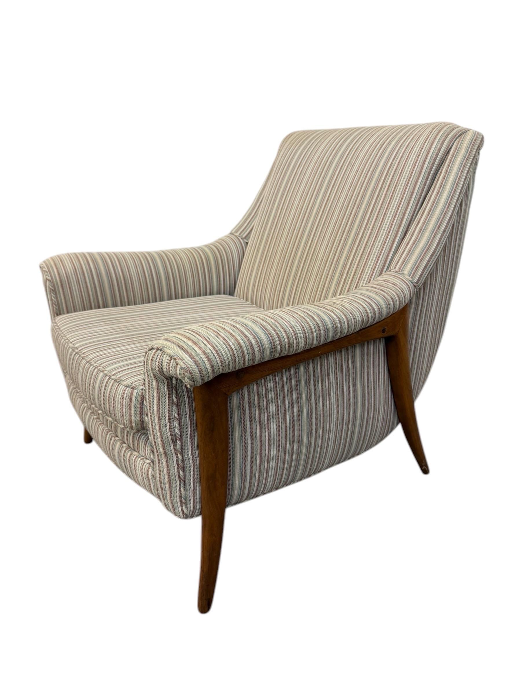 Mid-Century Modern Kroehler Avant Walnut Upholstered Arm Chairs - Set of 2 - Image 6
