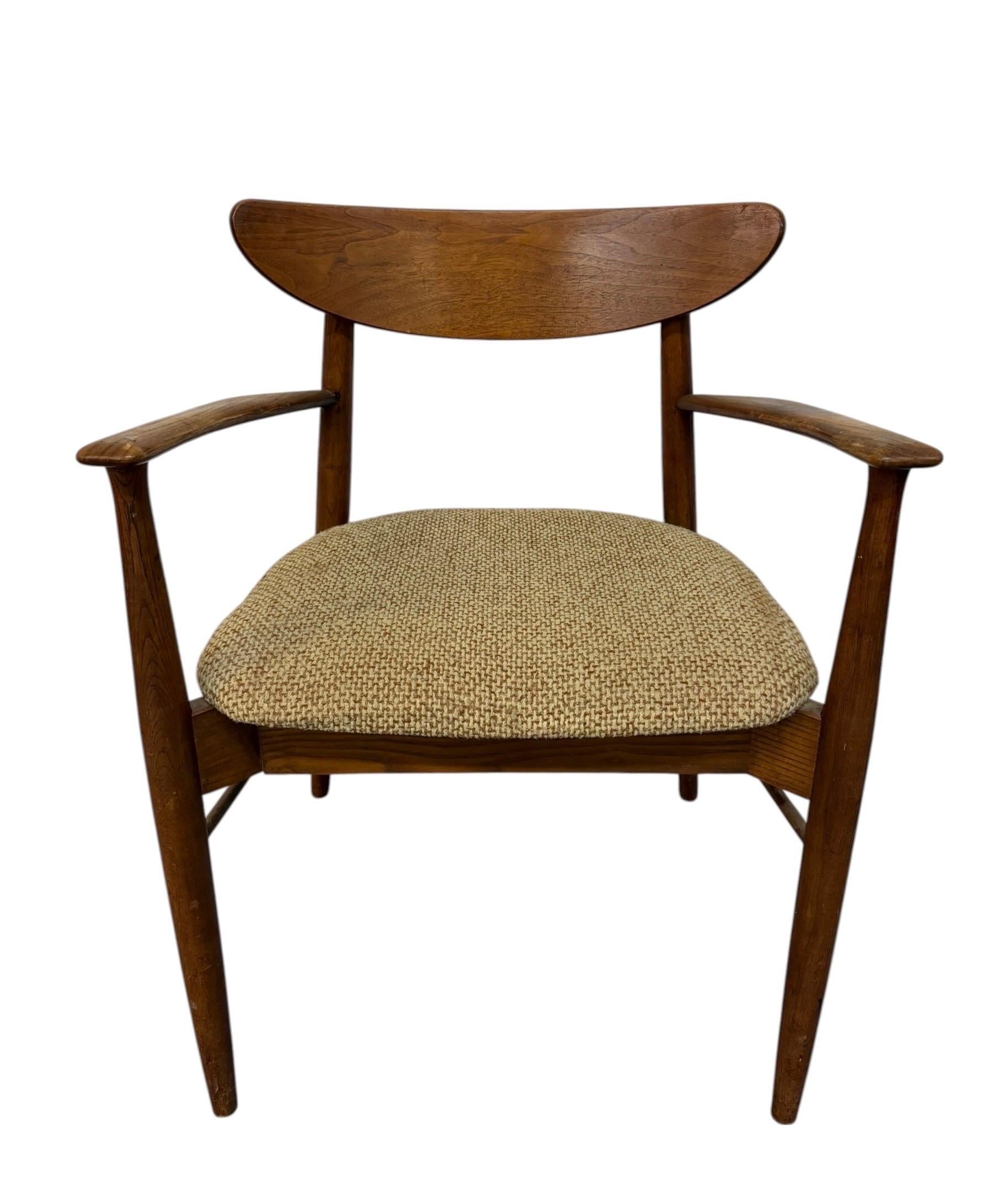 Mid-Century Modern Walnut & Oak Arm Chairs - Set of 2 - Image 5