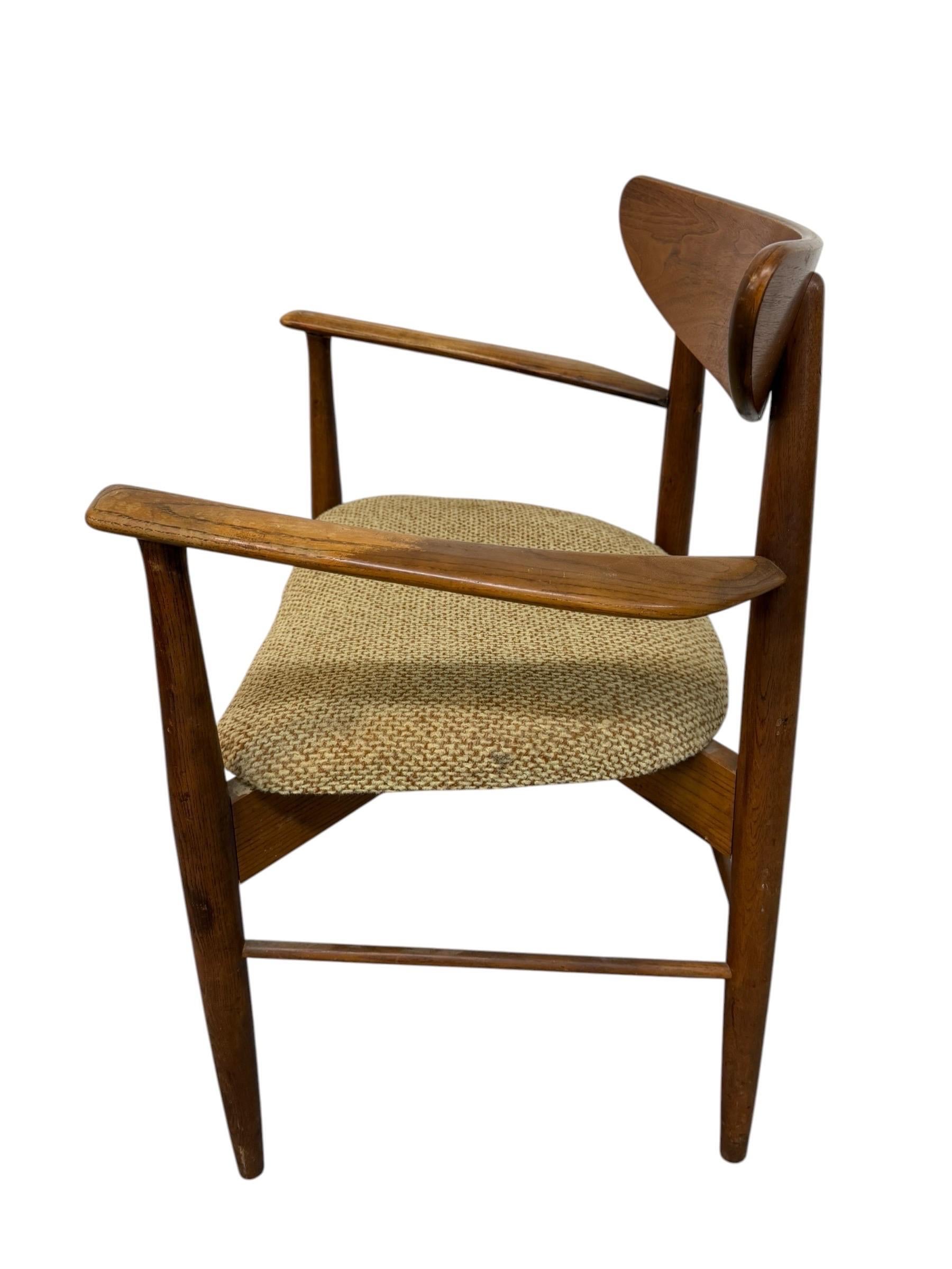Mid-Century Modern Walnut & Oak Arm Chairs - Set of 2 - Image 6