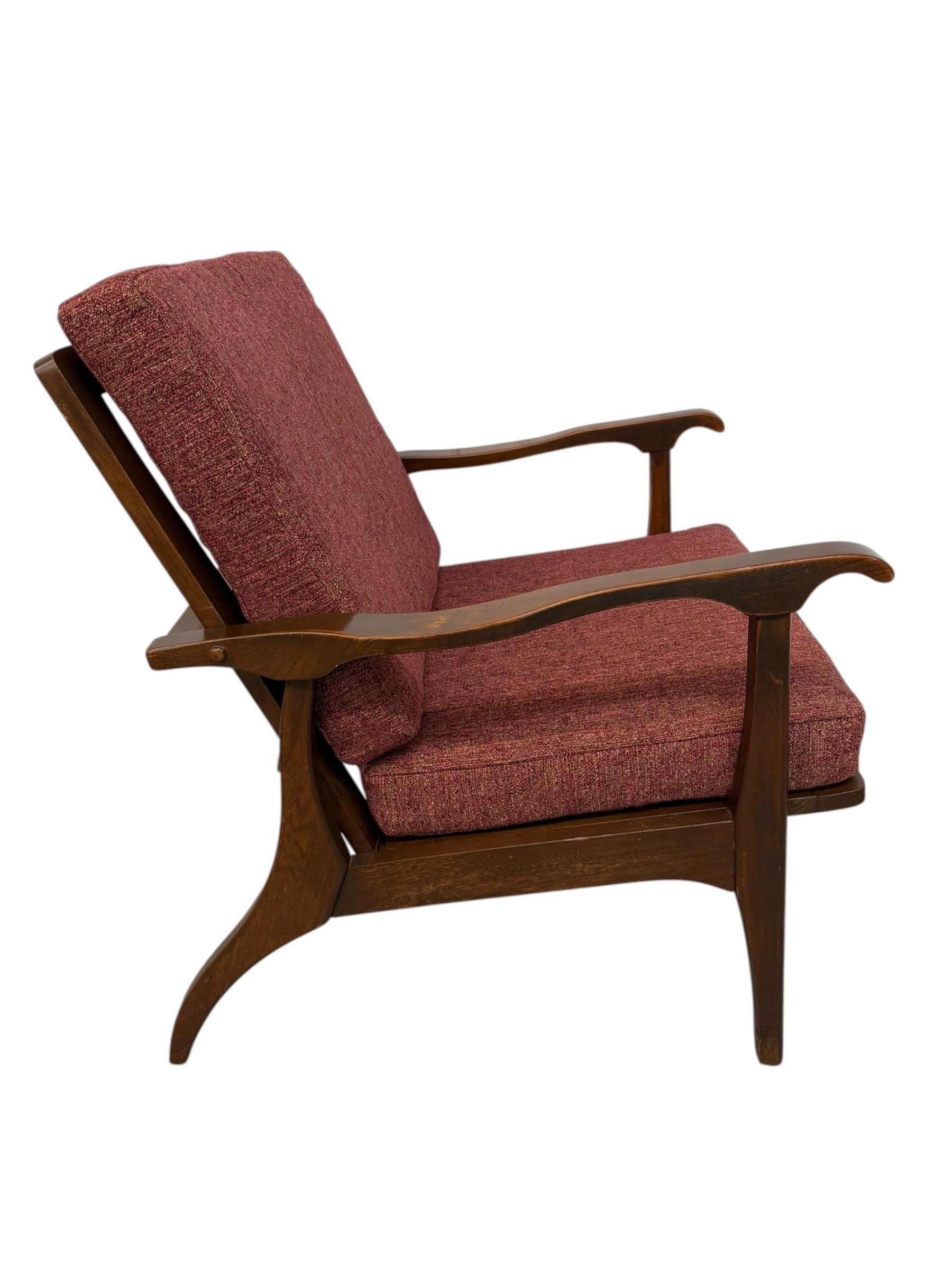 Mid-Century Modern Walnut Arm Chair - Reupholstered! - Image 3