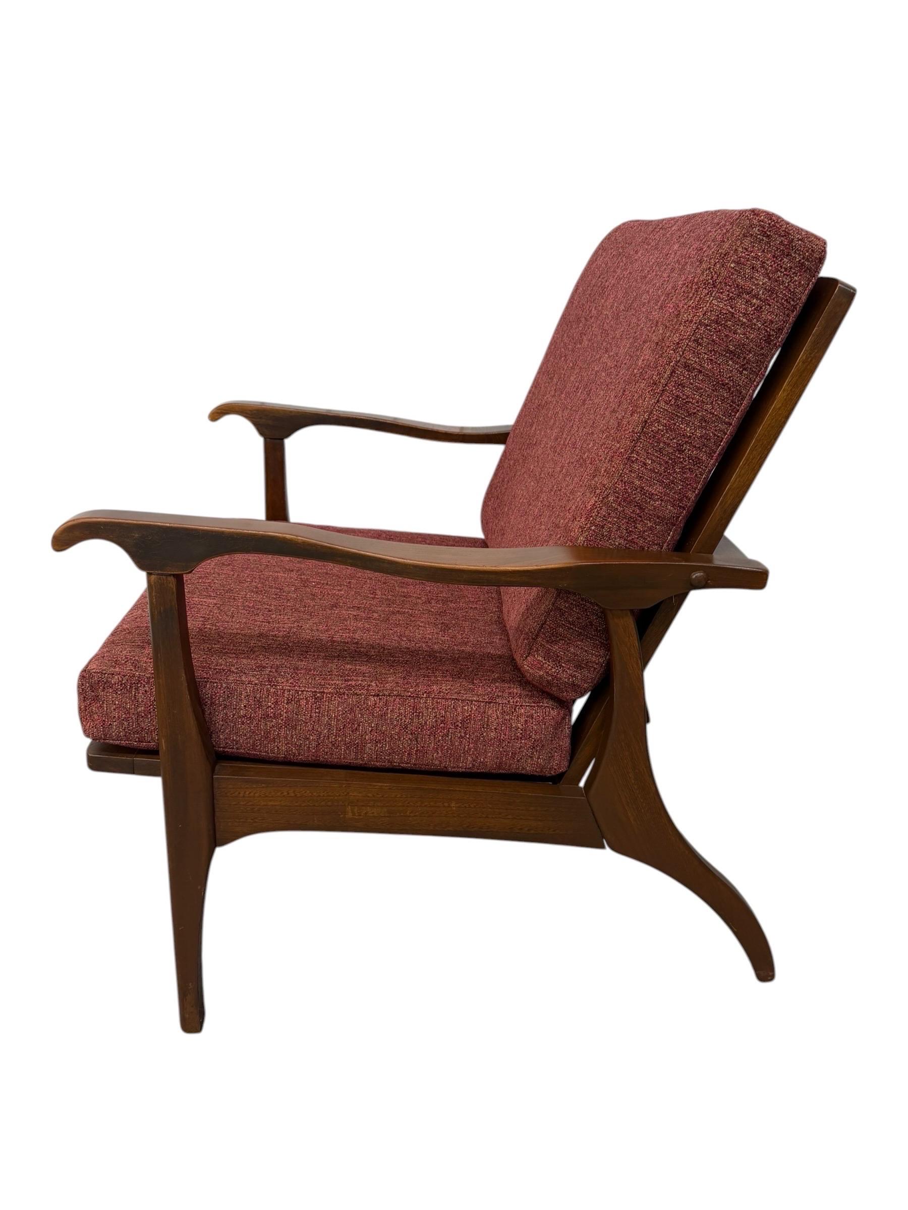 Mid-Century Modern Walnut Arm Chair - Reupholstered! - Image 4