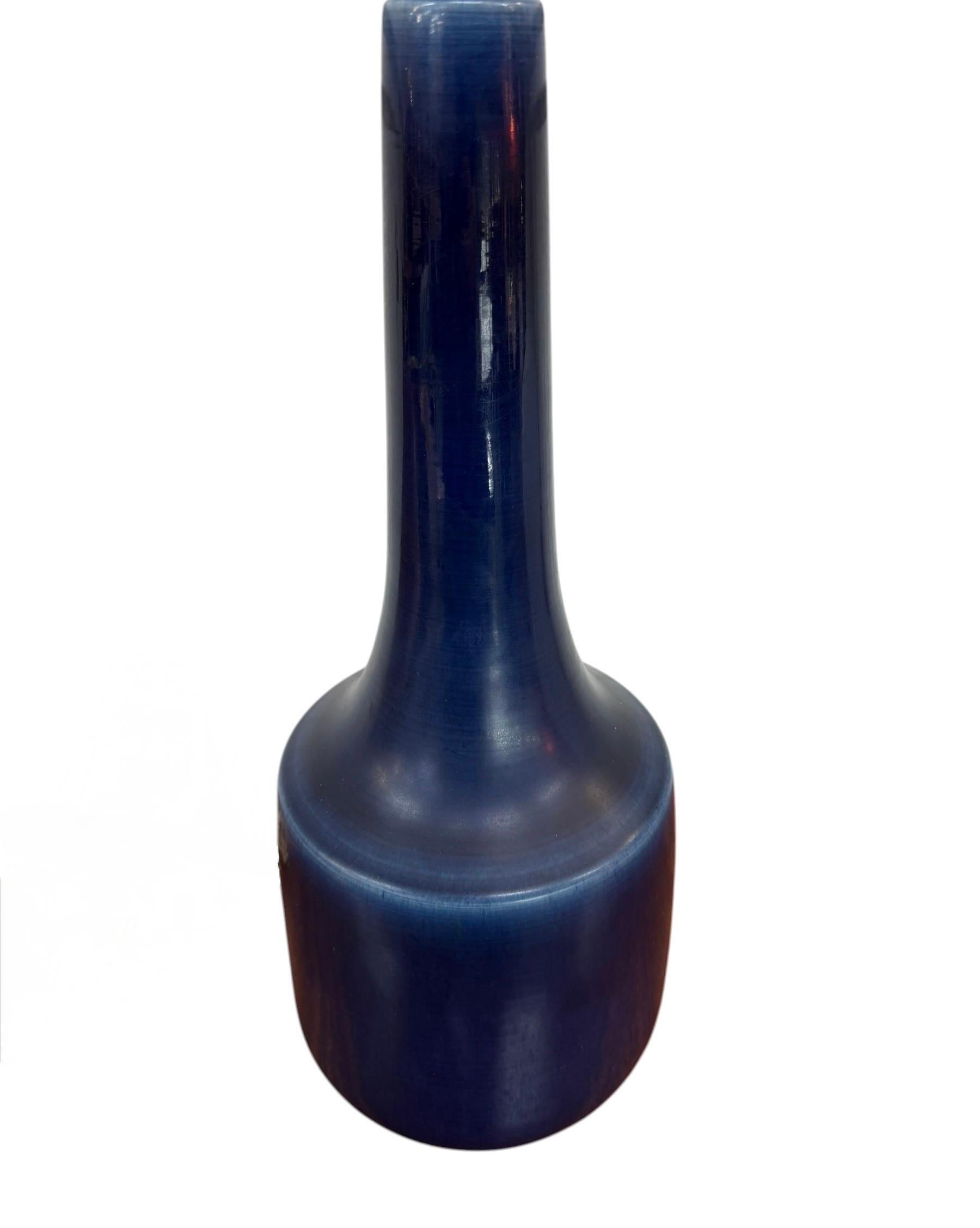 Mid-Century Modern Blue Ceramic Table Lamp – Circa 1960’s - Image 3