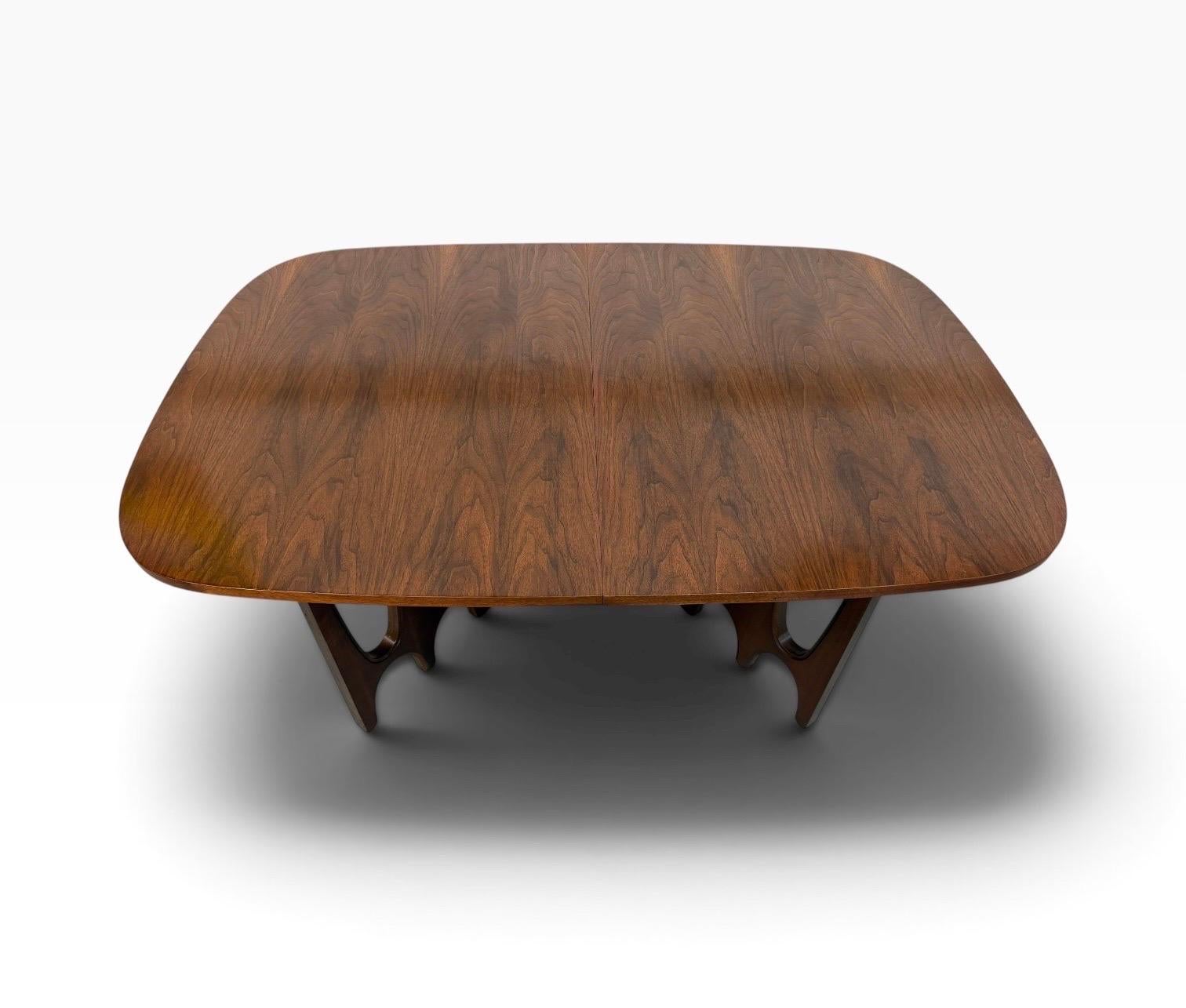 Mid-Century Modern Broyhill Brasilia Sculpted Walnut Dining Table - Refinished! - Image 5