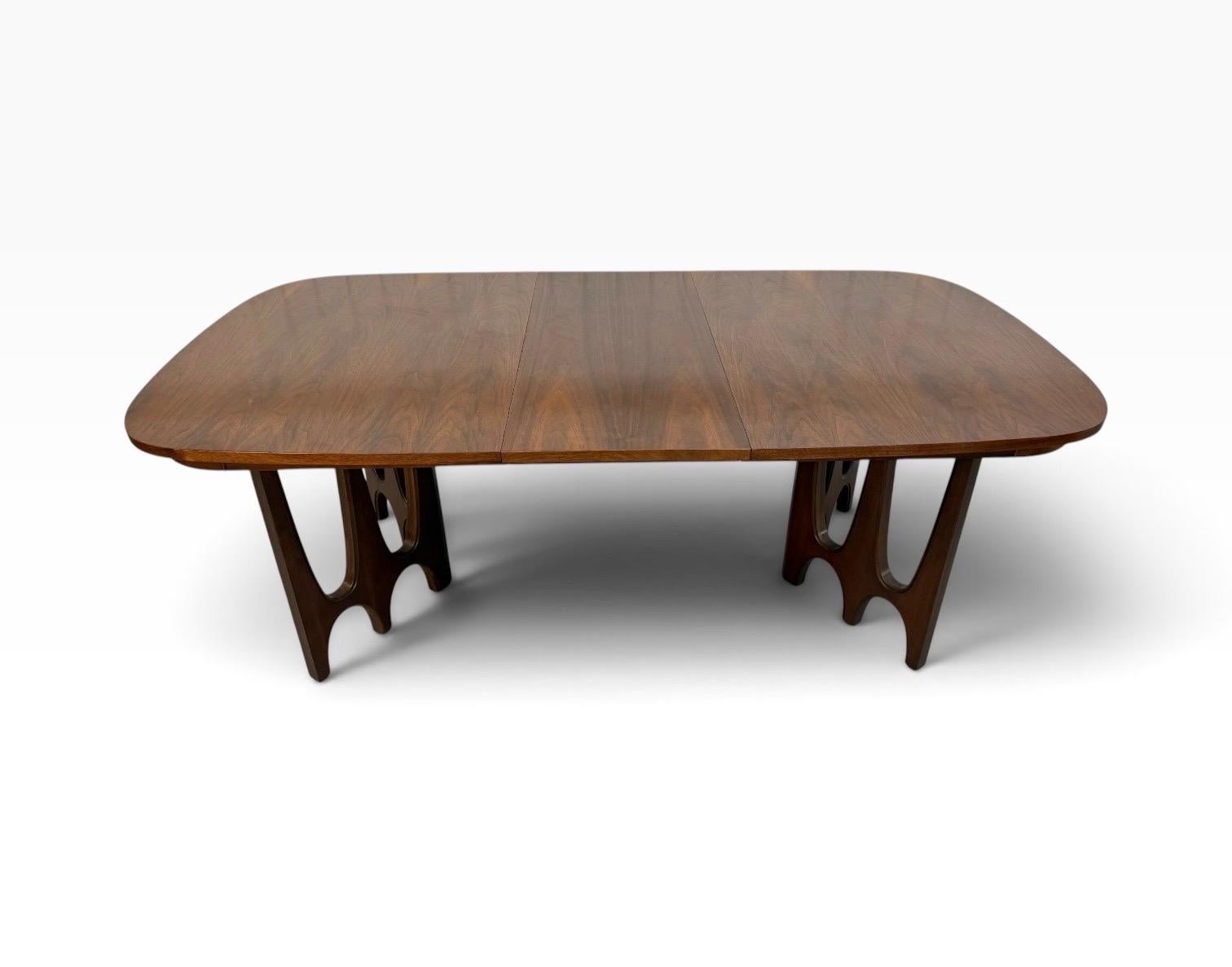 Mid-Century Modern Broyhill Brasilia Sculpted Walnut Dining Table - Refinished! - Image 8