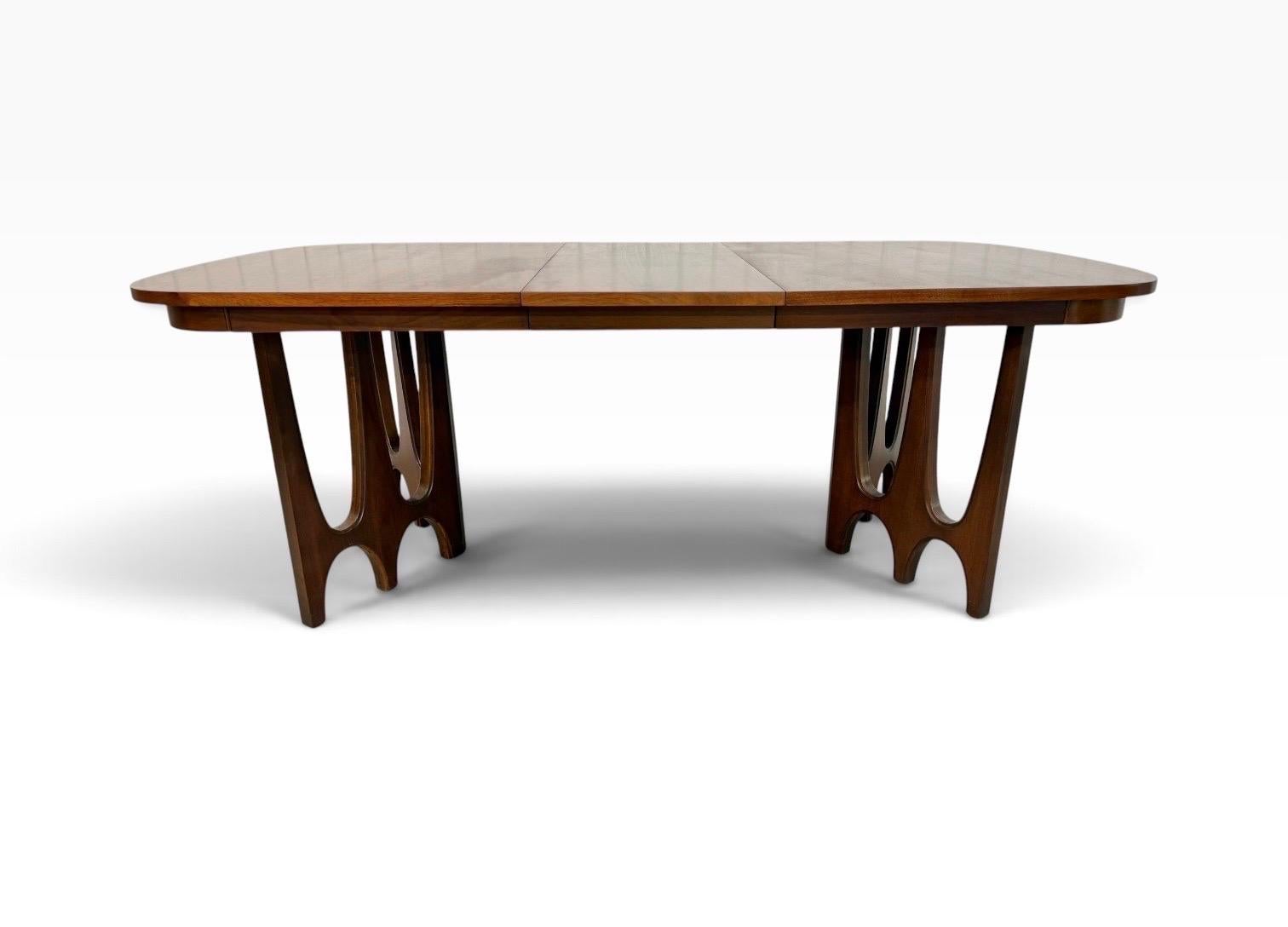 Mid-Century Modern Broyhill Brasilia Sculpted Walnut Dining Table - Refinished! - Image 9