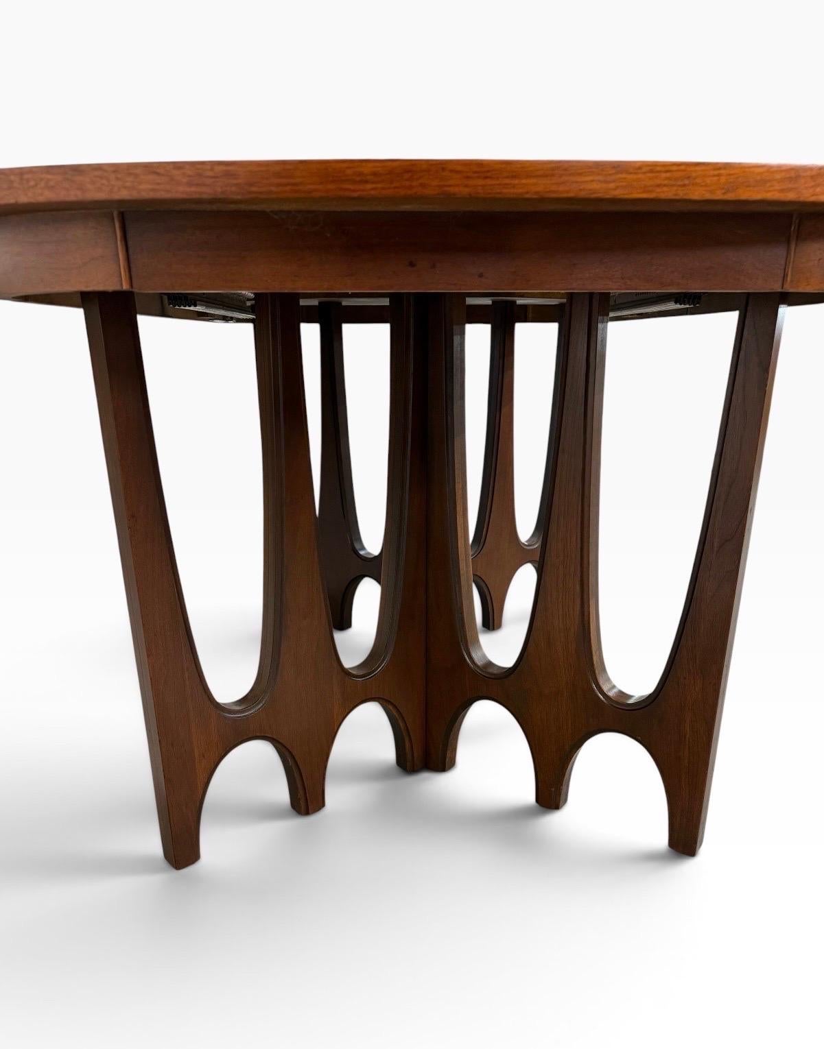 Mid-Century Modern Broyhill Brasilia Sculpted Walnut Dining Table - Refinished! - Image 10