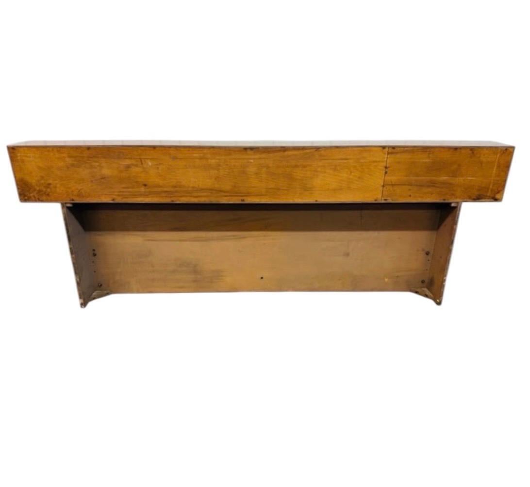 Mid-Century Modern King Size Walnut Tambour Storage Headboard - Image 6