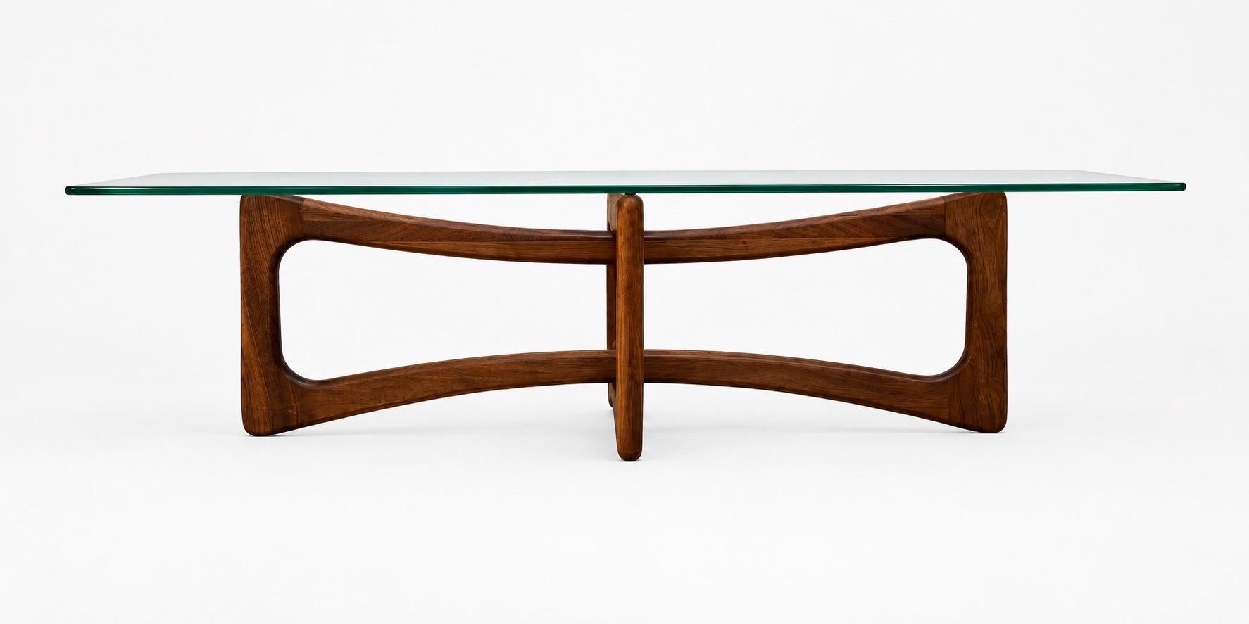 Mid-Century Modern Adrian Pearsall Sculpted Walnut Coffee Table w/Glass Top - Image 5