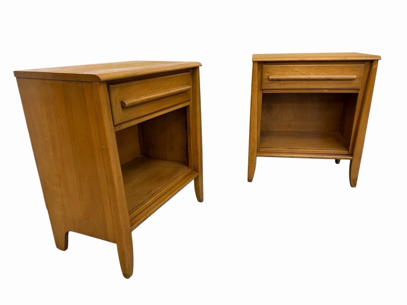 Mid-Century Modern Heywood Wakefield Style Nightstands - Set of 2 - Image 4